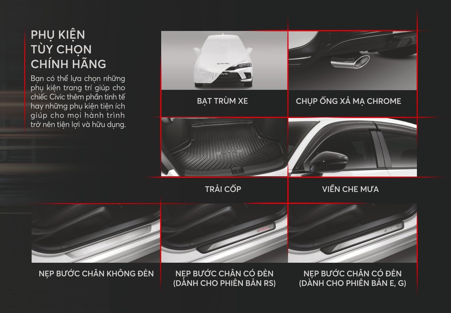 honda CIVIC 2023 phu kien